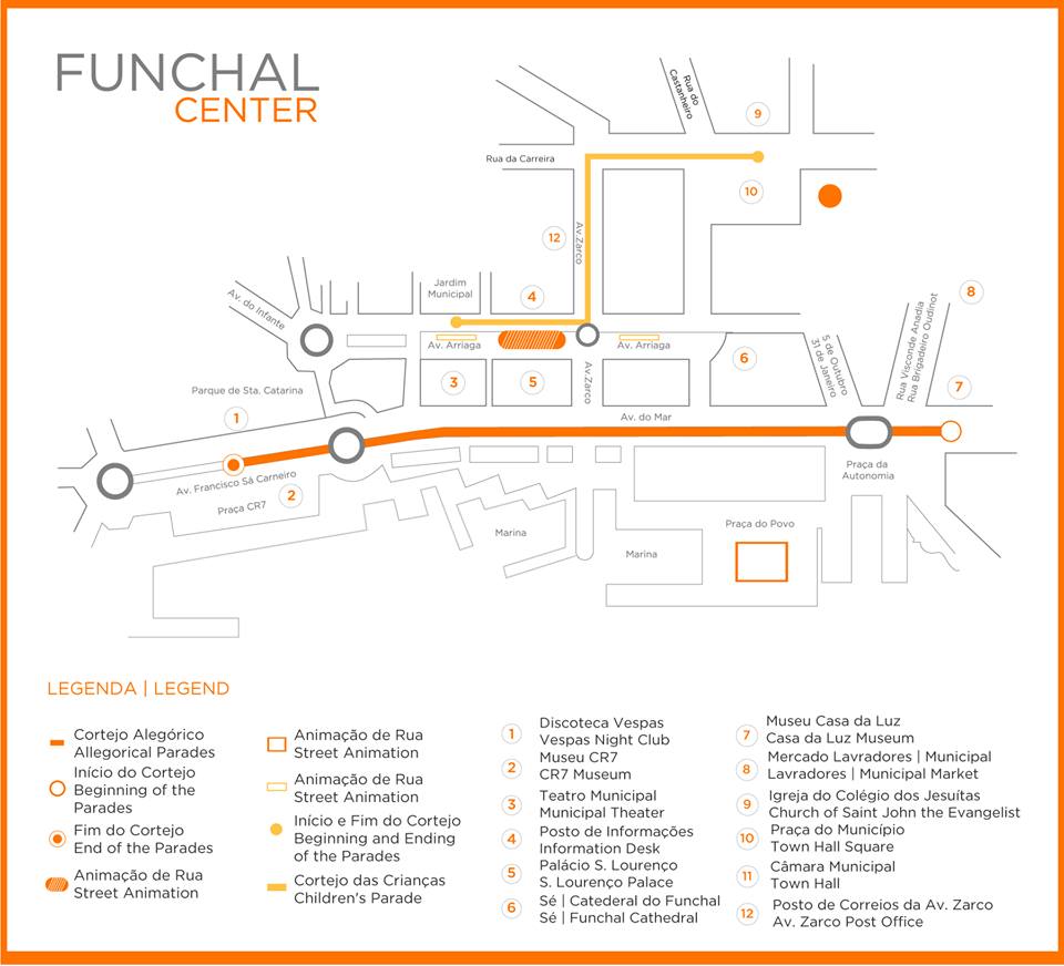 Flower Festival Parade Funchal 2019 route map