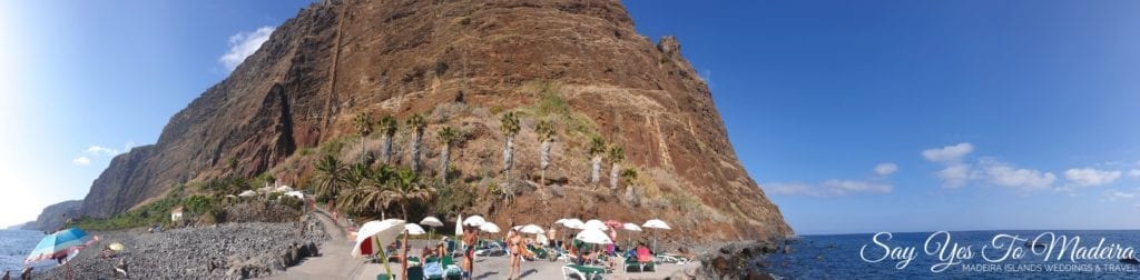 Must See in Madeira - Faja dos Padres beach. Faja dos Padres cliff. Faja dos Padres cable car. Faja dos Padres restaurant