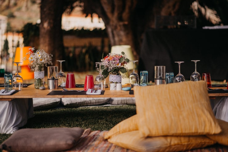 Beautiful boho style garden wedding on Madeira Island, Portugal