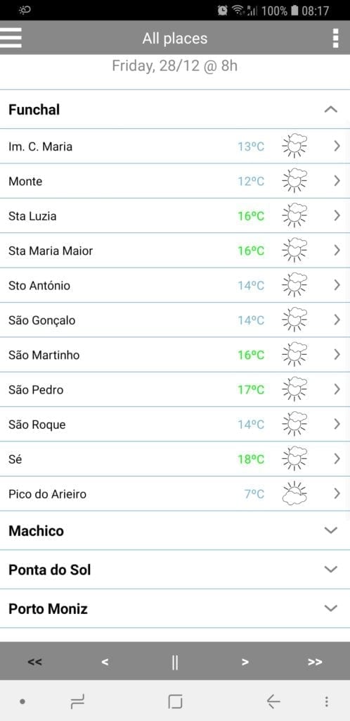 Madeira Weather App - the best weather app for Madeira Island