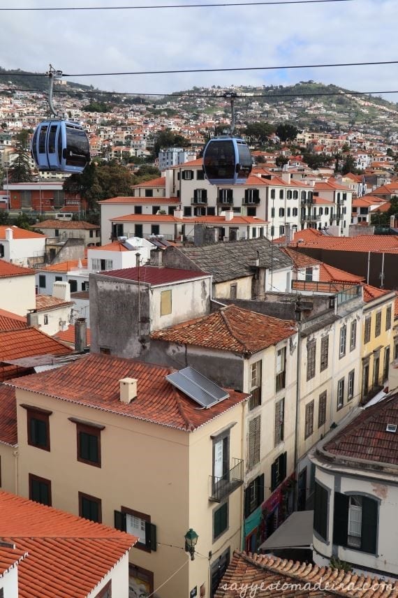 Funchal cable car, Madeira Island - view from Madeira Story Centre roof viewpoint #funchal #madeira Kolejka linowa na Monte w Funchal - widok z tarasu widokowego w Madeira Story Centre