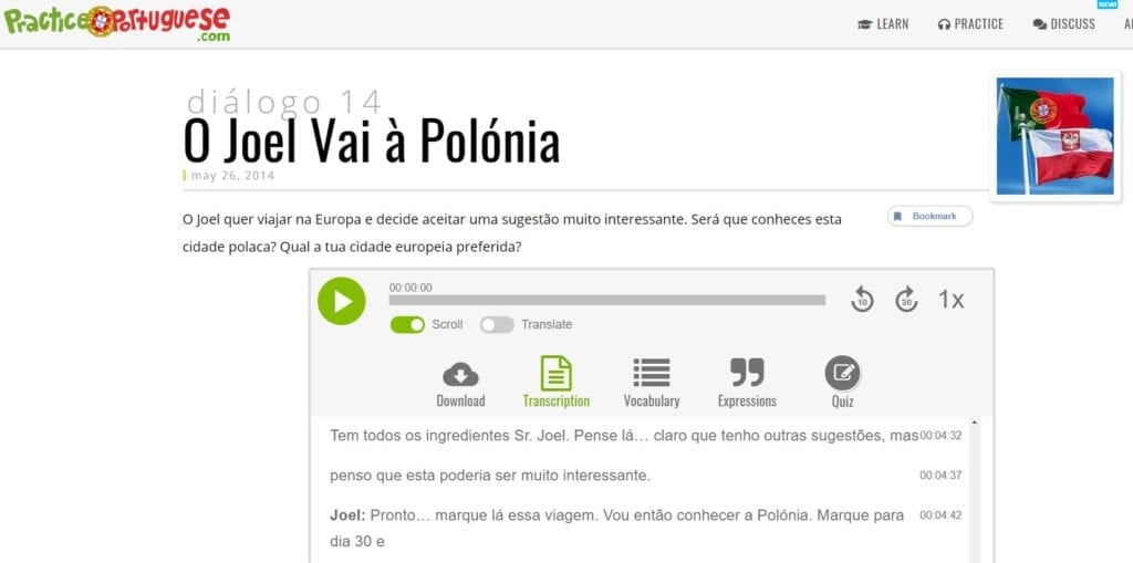 Practice Portuguese - Portuguese lessons online I Portugalski europejski online