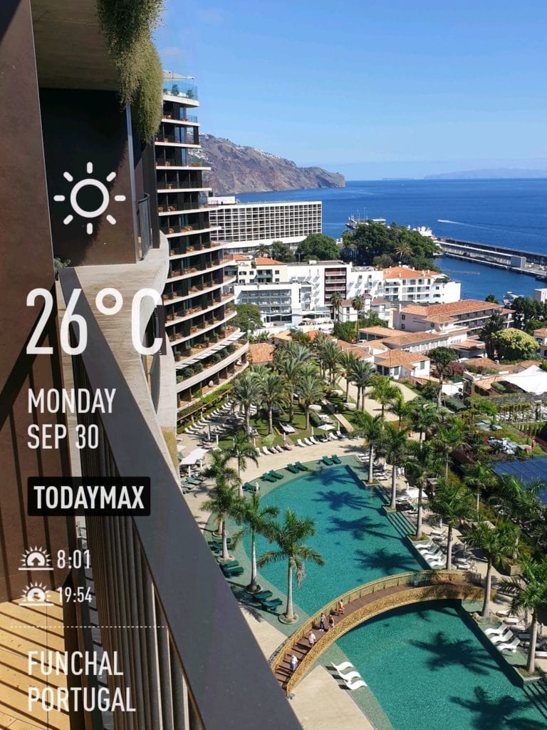 Weather in Funchal in September and October. September weather and water temperatures Madeira. Savoy Palace hotel view