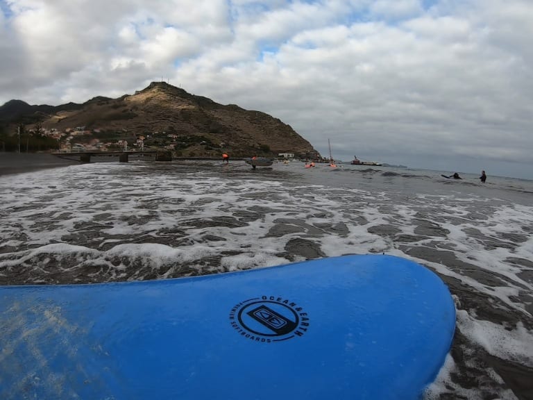 Surfing lessons Madeira Island: Surfing for beginners on Madeira Island, Portugal. Aroundfreedom Surf School review