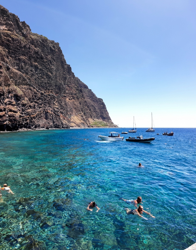 The Clearest waters on Madeira Island, Portugal - Calhau da Lapa. Staying in Campanario, Madeira